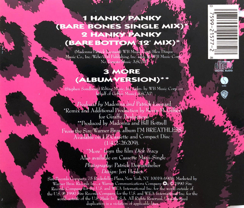 Madonna 2xMaxi CD Hanky Panky - Limited Edition - USA (EX/M)