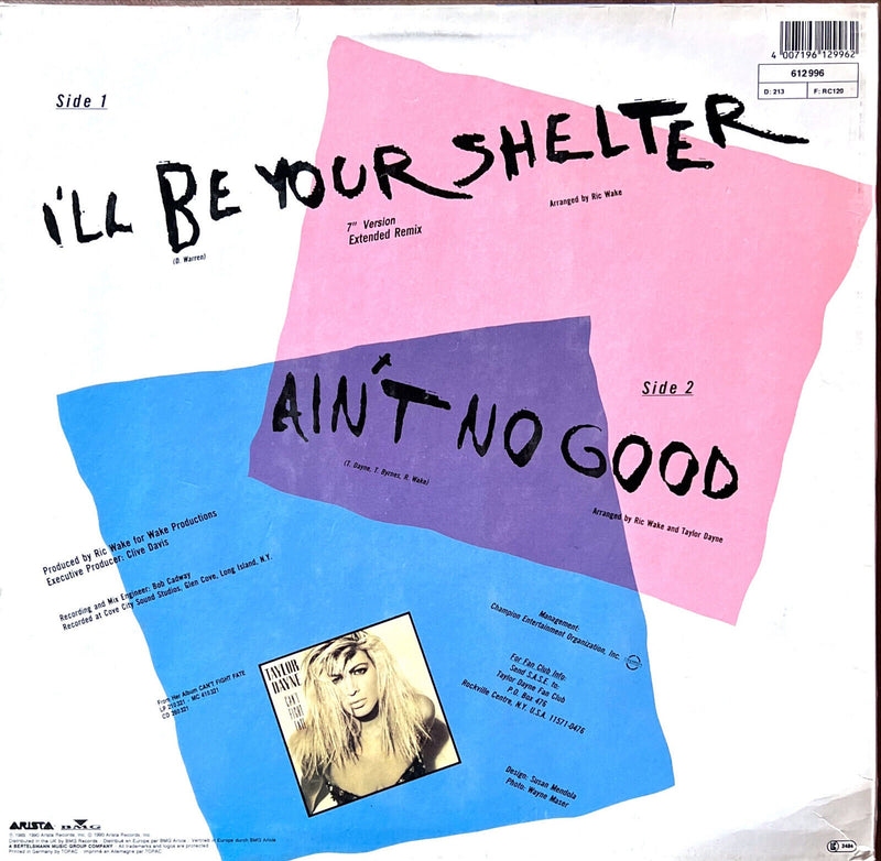 Taylor Dayne 12" I'll Be Your Shelter
