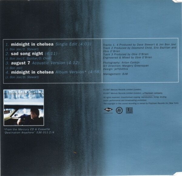 Jon Bon Jovi Maxi CD Midnight In Chelsea - Vol.1 - England (M/M)