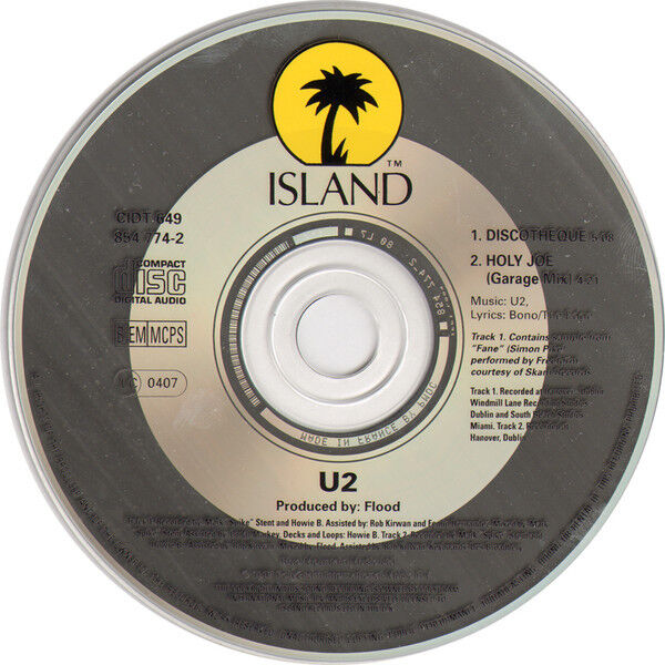 U2 ‎CD Single Discothèque - Europe (EX/EX)