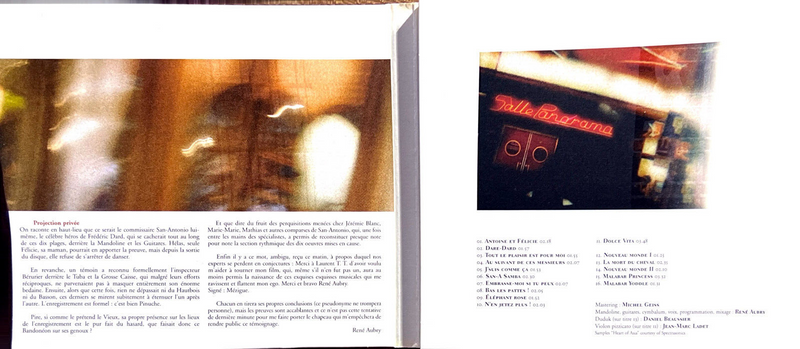 René Aubry CD Projection Privée Et La Musique Originale Du Film Malabar Princess