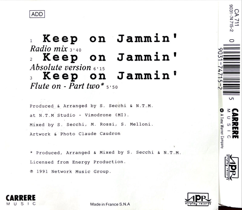 Secchi & Orlando Johnson Maxi CD Keep On Jammin'