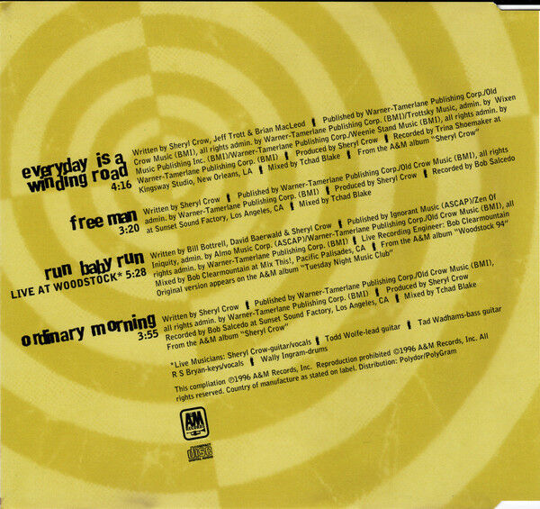 Sheryl Crow ‎Maxi CD Everyday Is A Winding Road - Europe (EX+/EX+)