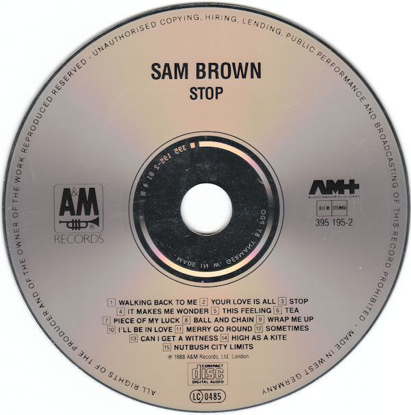 Sam Brown ‎CD Stop! - Europe (EX+/EX+)