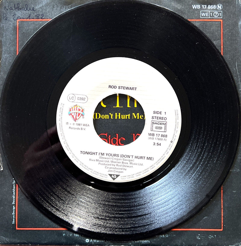 Rod Stewart 7" Tonight I'm Yours - Germany