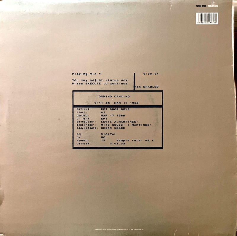 Pet Shop Boys 12" Domino Dancing