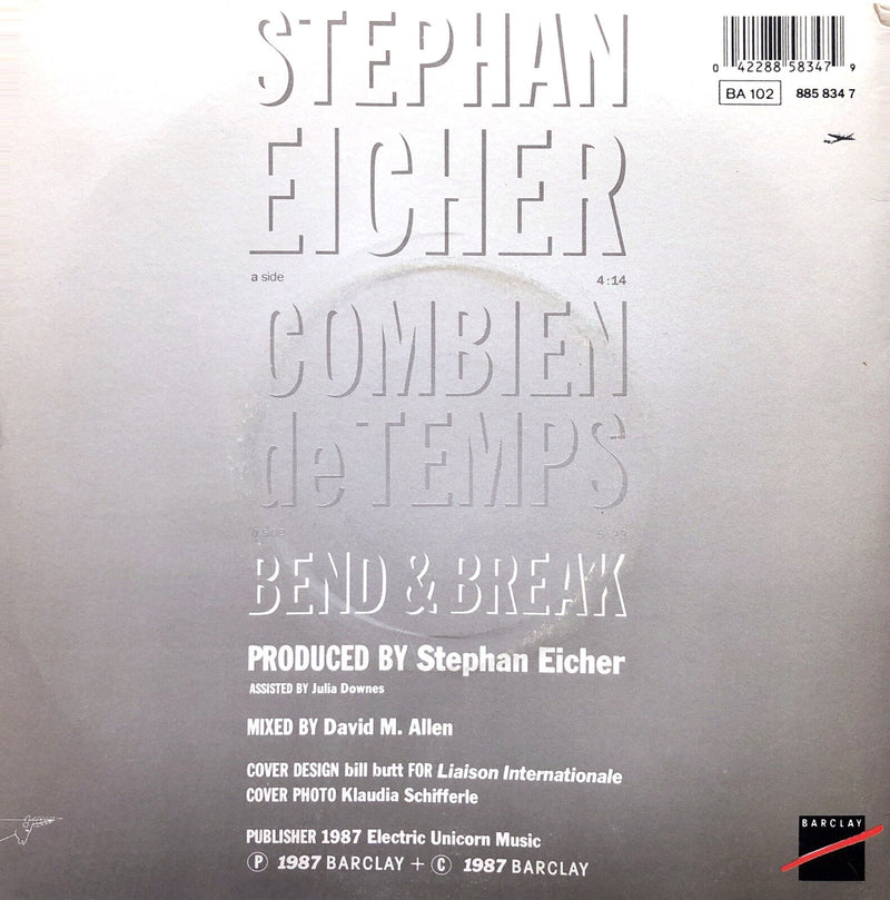 Stephan Eicher ‎7" Combien De Temps - France (EX/EX)