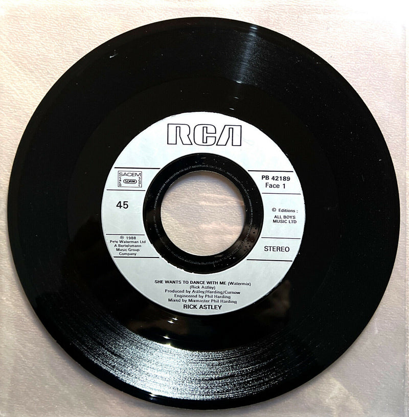 Rick Astley 7" She Wants To Dance With Me - France
