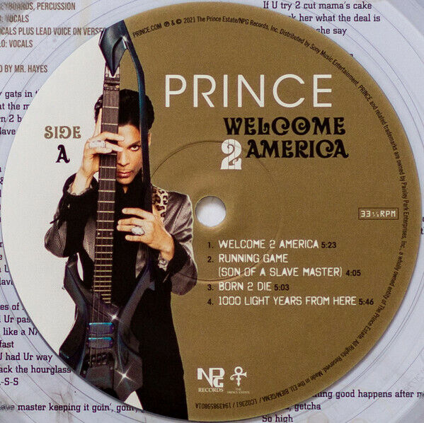 Prince 2xLP Welcome 2 America - Limited Edition, Clear Vinyl