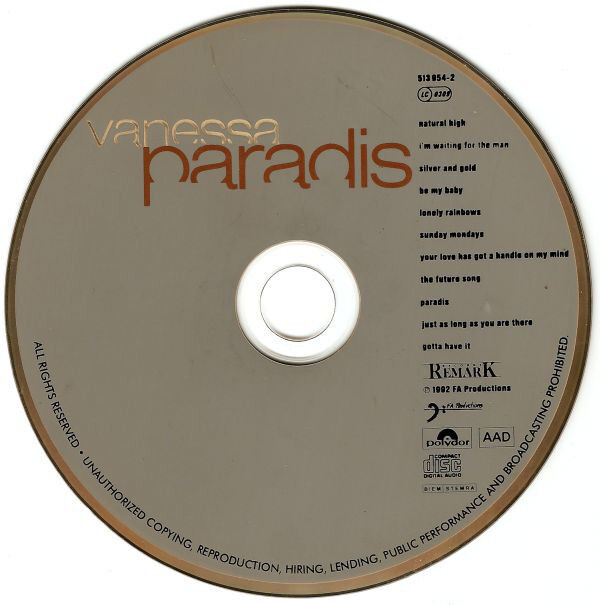 Vanessa Paradis ‎CD Vanessa Paradis - UK (EX+/EX+)