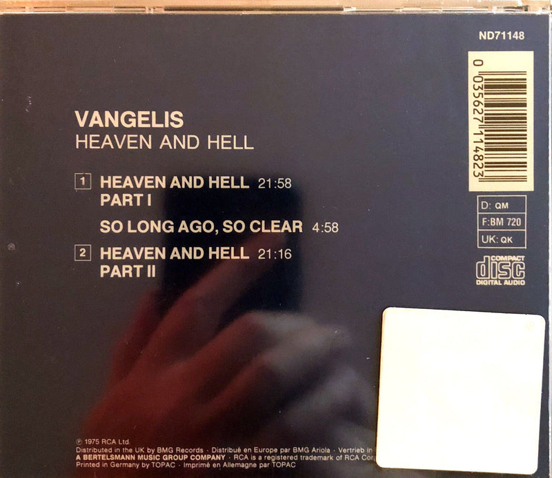 Vangelis ‎CD Heaven And Hell - Europe (M/M - Scellé)