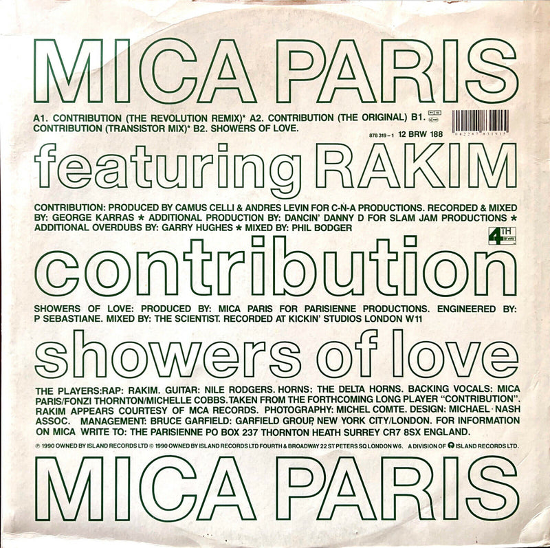 Mica Paris featuring Rakim 12" Contribution