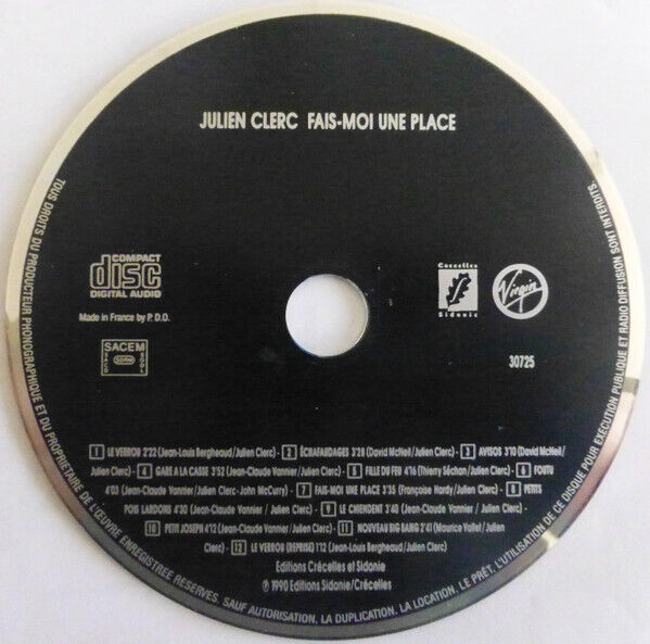 Julien Clerc CD Fais-Moi Une Place