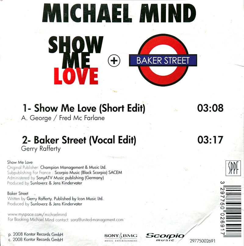 Michael Mind CD Single Show Me Love + Baker Street