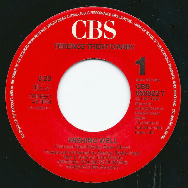 Terence Trent D'Arby 7" Wishing Well - Europe (VG+/EX)