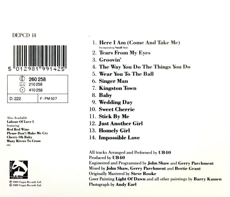 UB40 CD Labour Of Love II - Europe (M/EX+)