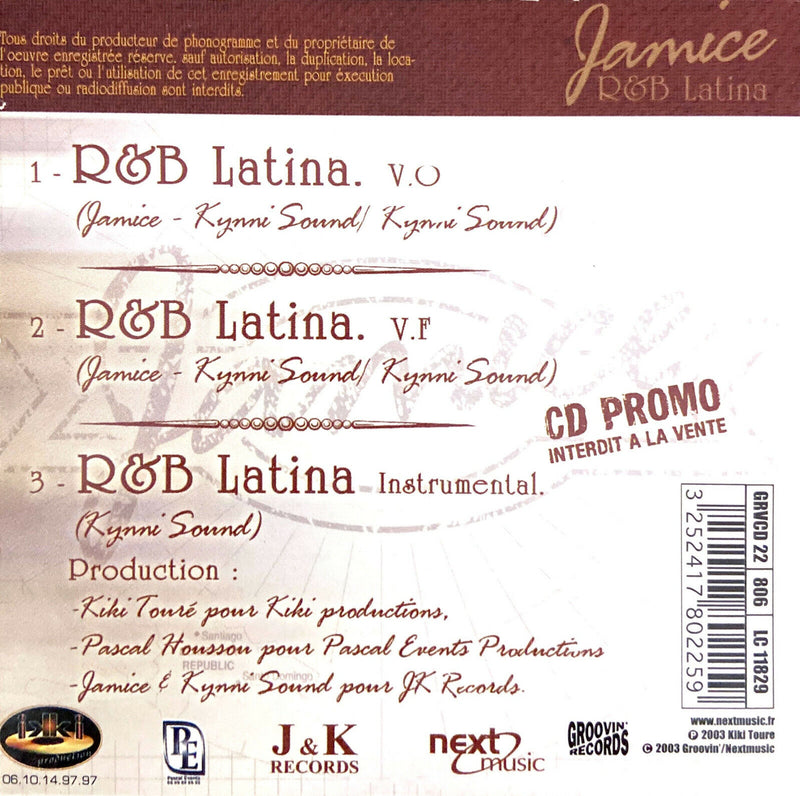 Jamice ‎Maxi CD R & B Latina - Promo - Europe (VG+/VG+)