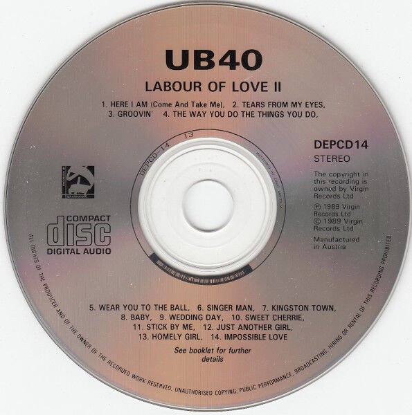 UB40 CD Labour Of Love II - Europe (M/EX+)