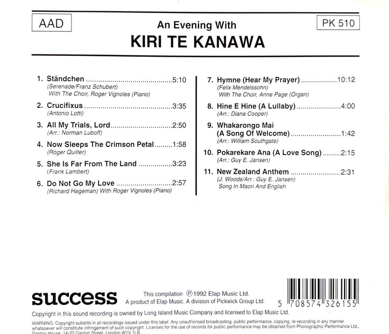 Kiri Te Kanawa CD An Evening With Kiri Te Kanawa