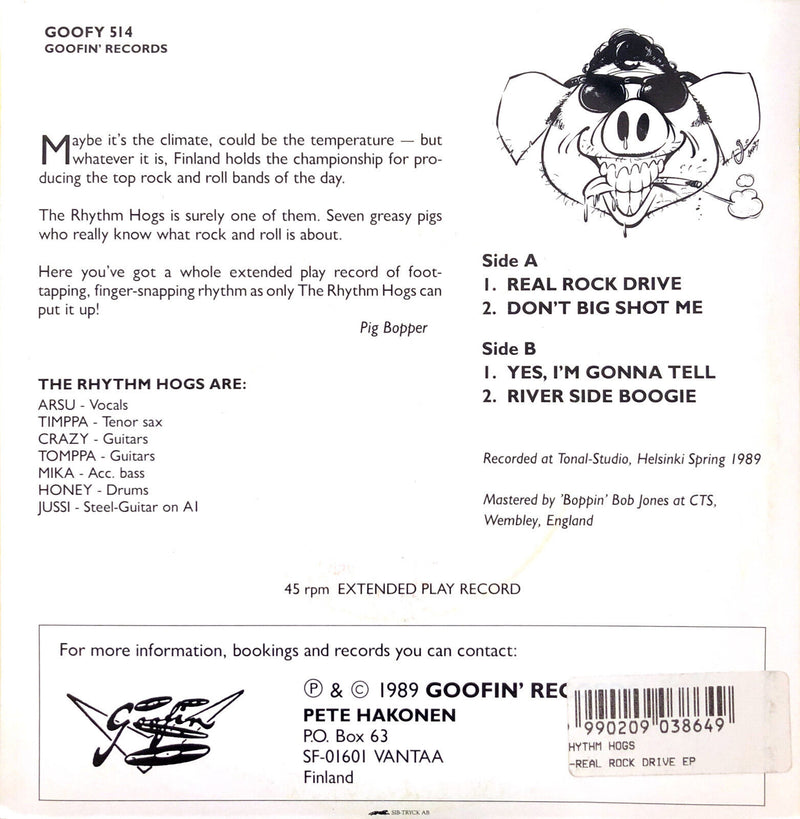 The Rhythm Hogs 7" Real Rock Drive - Finland (EX/M)