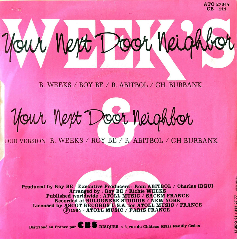 Weeks & Co. 7" Your Next Door Neighbor - France