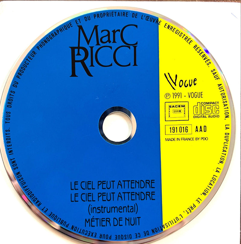 Marc Ricci Maxi CD Le Ciel Peut Attendre