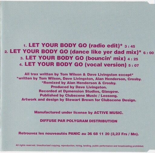 Tom Wilson ‎Maxi CD Let Your Body Go - France (M/M)