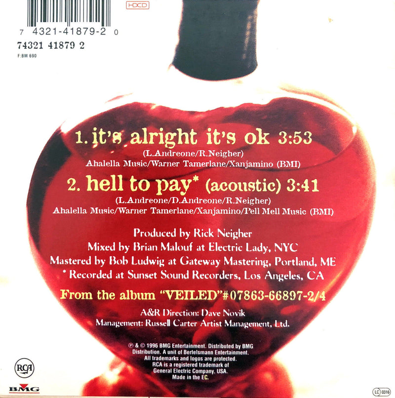 Leah Andreone ‎CD Single It's Alright It's OK - Europe (EX+/EX+)