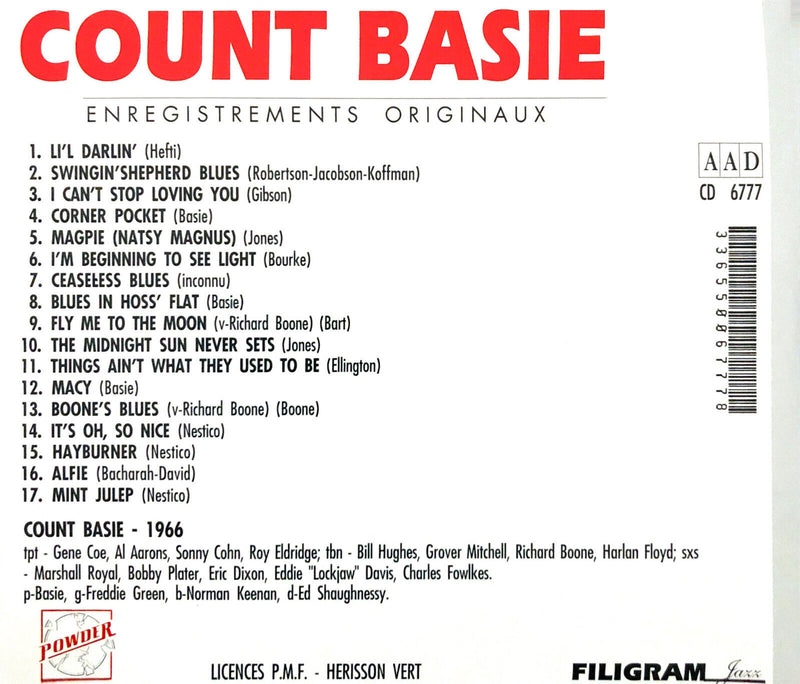 Count Basie CD Enregistrements Originaux - France (VG+/EX+)