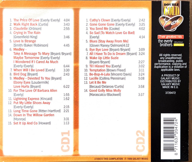 The Everly Brothers 2xCD Their Greatest Hits Reunion Concert