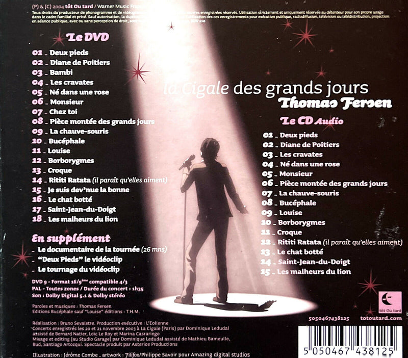 Thomas Fersen CD+DVD La Cigale Des Grands Jours - Digipak