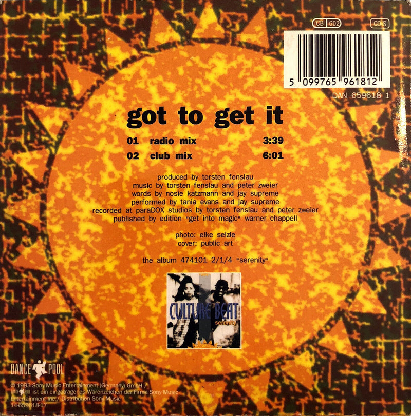Culture Beat CD Single Got To Get It - Europe (EX/EX+)