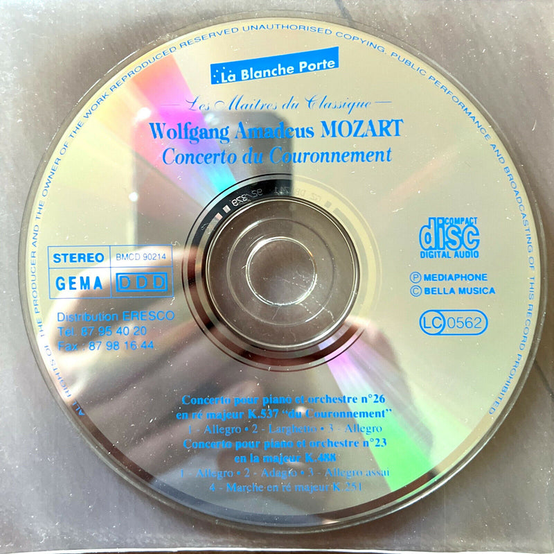 Wolfgang Amadeus Mozart CD Concerto Du Couronnement
