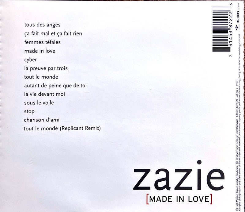 Zazie CD Made In Love
