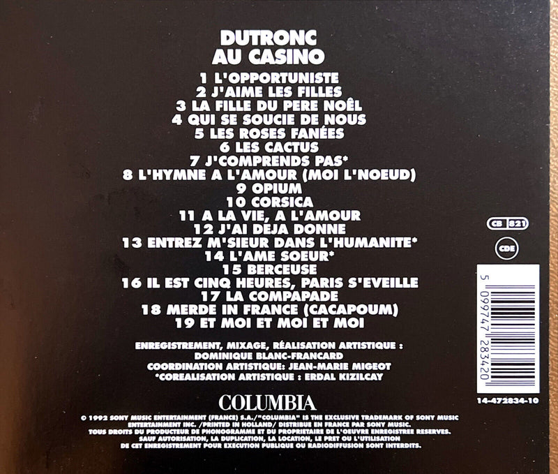 Jacques Dutronc CD Dutronc Au Casino