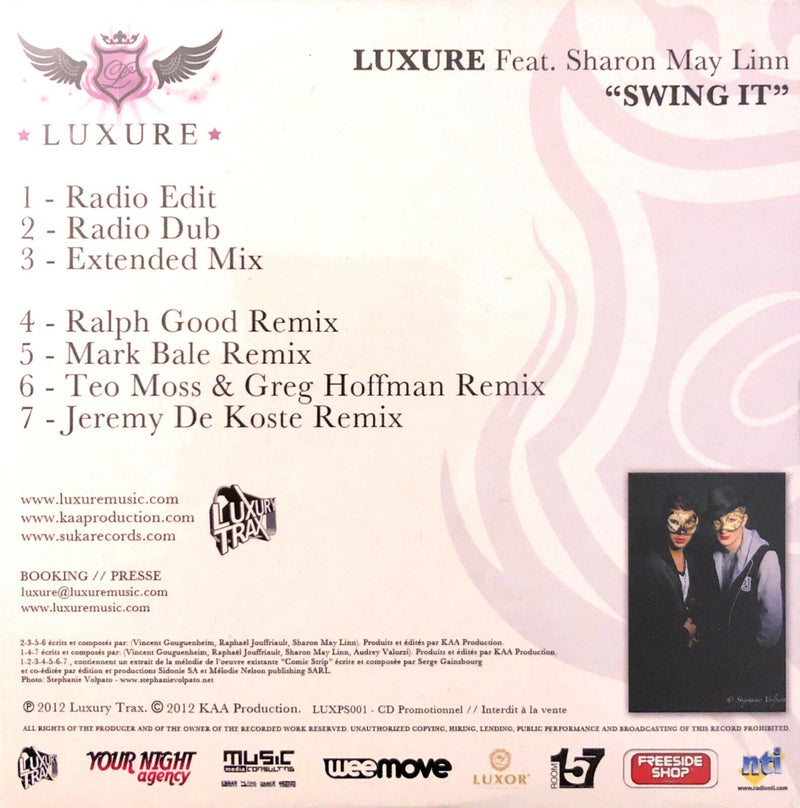 Luxure Feat. Sharon May Linn Maxi CD Swing It - Promo (M/M - Scellé)