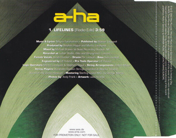 a-ha Maxi CD Lifelines - Promo - Europe (EX+/EX)