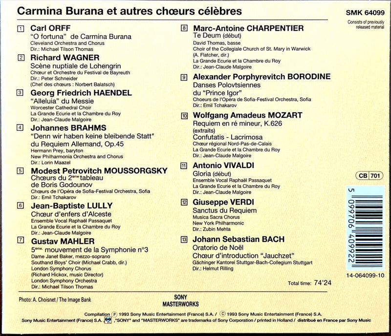 Various CD Carmina Burana Et Autres Chœurs Célèbres