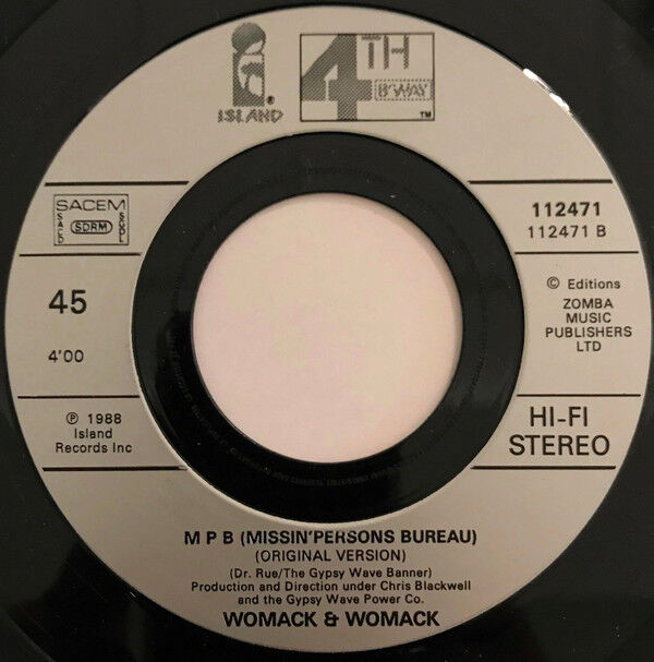 Womack & Womack 7" MPB (Missin' Persons Bureau) - France (VG+/VG+)