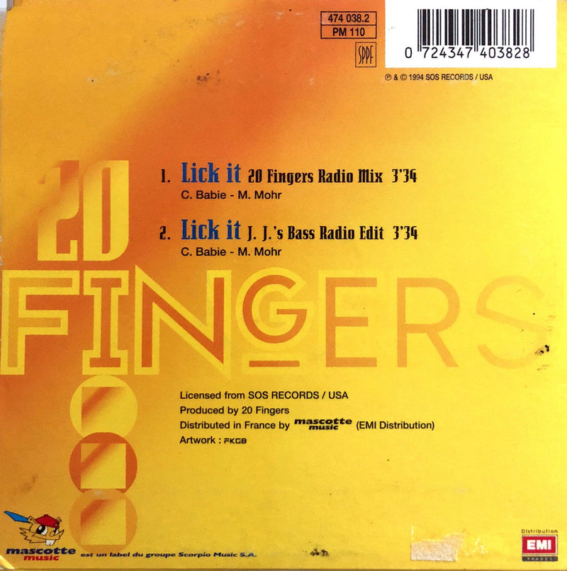 20 Fingers Feat. Roula ‎CD Single Lick It - France (EX/EX)