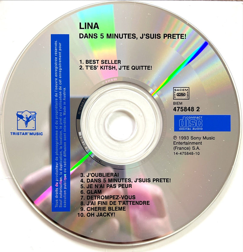 Lina CD Dans 5 Minutes, J'suis Prête!