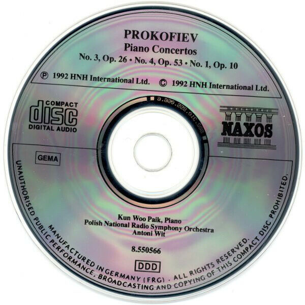 Prokofiev ‎CD Piano Concertos No. 1, Op. 10 · No. 3, Op. 26 · No. 4, Op. 53