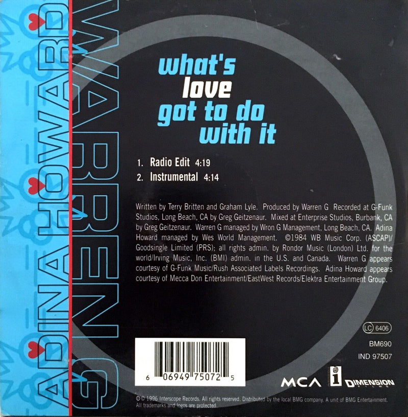 Warren G Featuring Adina Howard CD Single What's Love Got To Do With It -