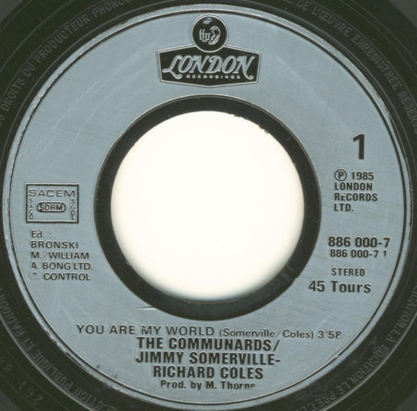 The Communards ‎7" You Are My World - France (VG+/EX)