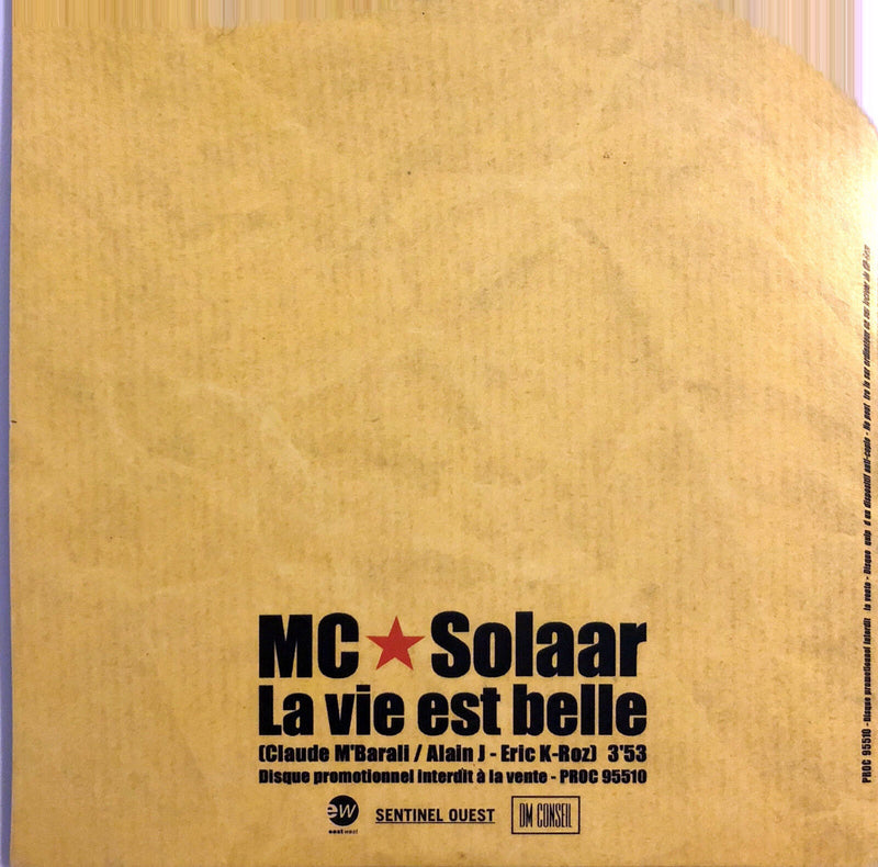 MC Solaar ‎CD Single La Vie Est Belle - Promo - France (M/EX)
