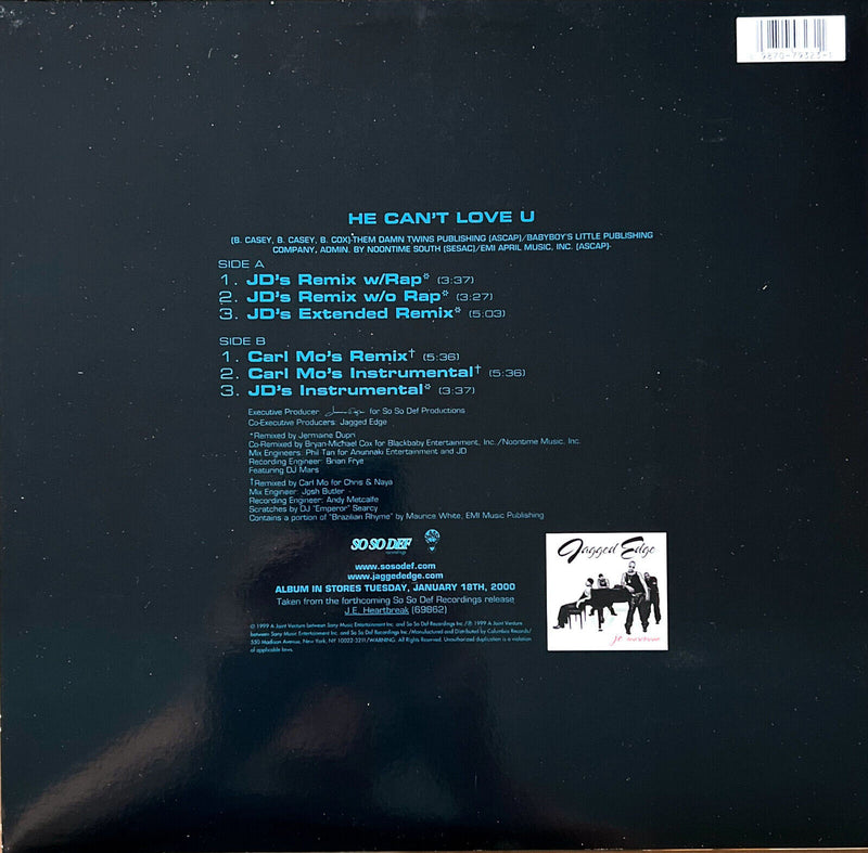 Jagged Edge 12" He Can't Love You - US