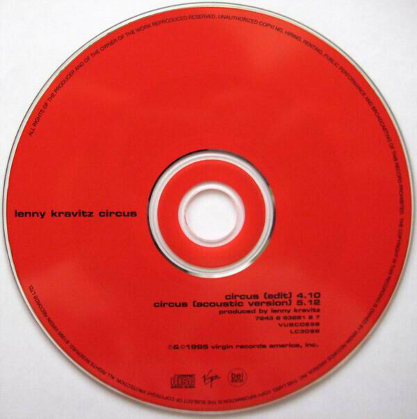 Lenny Kravitz CD Single Circus - France (VG/EX+)