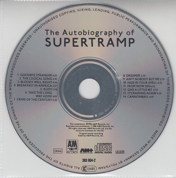 Supertramp ‎CD The Autobiography Of Supertramp - Germany (VG/M)