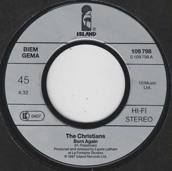 The Christians ‎7" Born Again (Remix) - Europe (EX/EX)