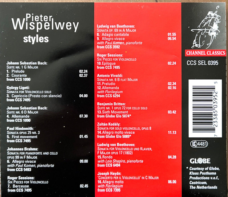 Pieter Wispelwey CD Styles
